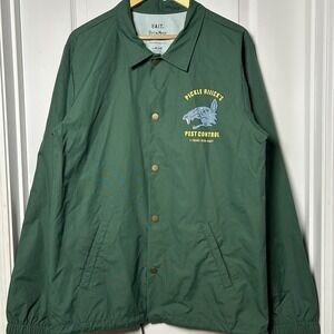 BAIT x Rick and Morty Adult Swim Green Pickle Rick Pest Control Coach Jacket